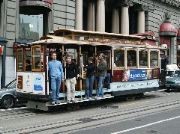 And for those of you who don't live in San Francisco, here is a picture of our world famous cable cars. For some reason, there were a lot of tourists around town today.