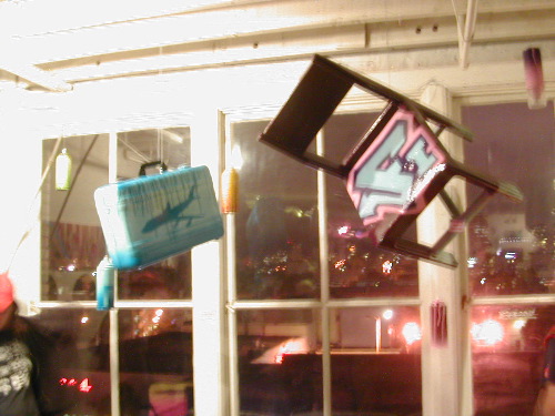 Floating chairs. ... The camera was passed around between Dave, Aaron and I... Aaron took this particular picture.