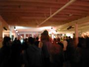 Shot of the show. The art show mainly showcased urban artists, so there was a lot of grafitti style work, collages, and other urban stylez. The music was also mostly rap and "punk". Not pad stuff, actually.