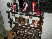 Painted paint cans.